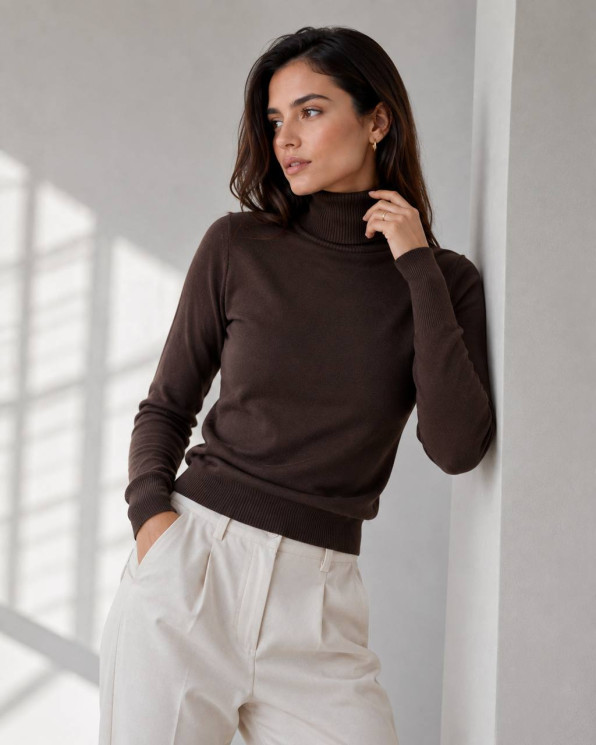 Гольф жіночий базовий з ефектом кашеміру, 70% cotton, 30% elastane м. 0202 (р: 42-46) №830420 - 