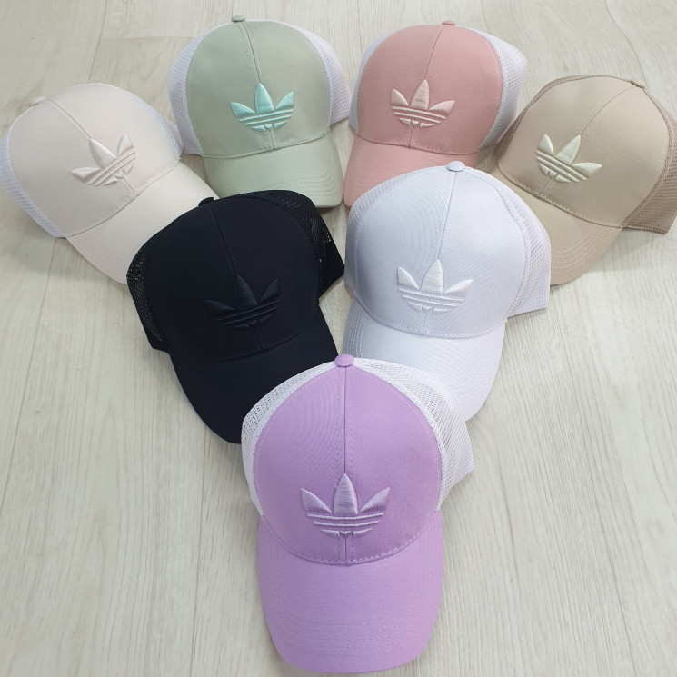 Бейсболка жіноча "Adidas" котон, сітка (р: 56-58) мікс кольорів, в упаковці 5 шт. №387563 - Ventil SE939
