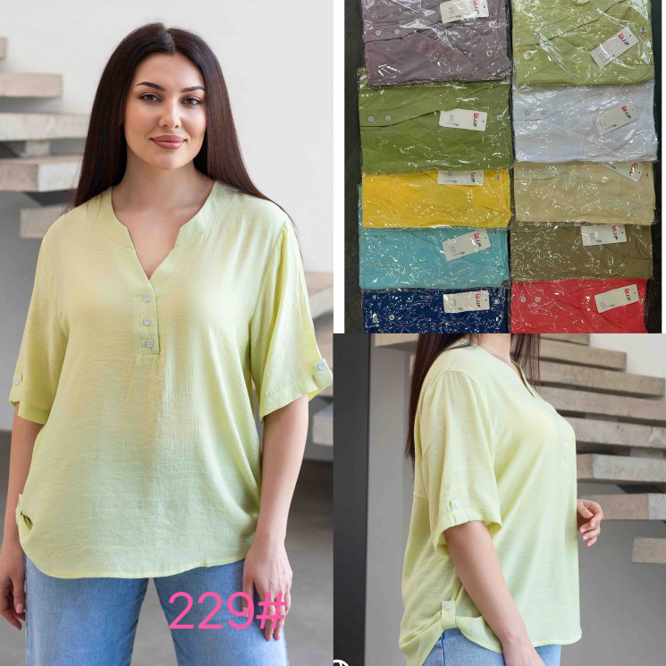 Блузка жіноча,  м.229, (Розмір: 3XL-6XL), 10 кольорів, в упаковці 4 штуки, №751912 -  Coolme WE3111