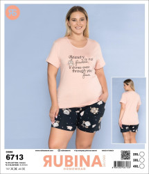 Домашній костюм жіночий, трикотаж, м.6713 (р. 2XL-4XL ), в упаковці 3 штуки №331021