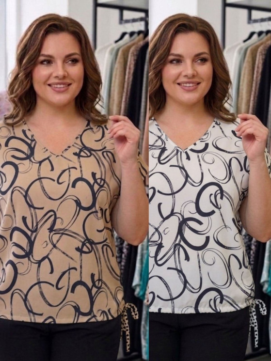 Футболка жіноча, софт, м.589 (розмір: 52, 54, 56 ), 2 кольори, в упаковці 3 штуки №343712 - 
