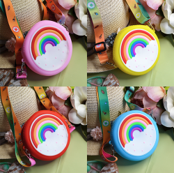 Дитяча сумка силіконова "Rainbow" 6 кольорів #9062 (р. 12х12х3 см), 12 шт. в упаковці №528179