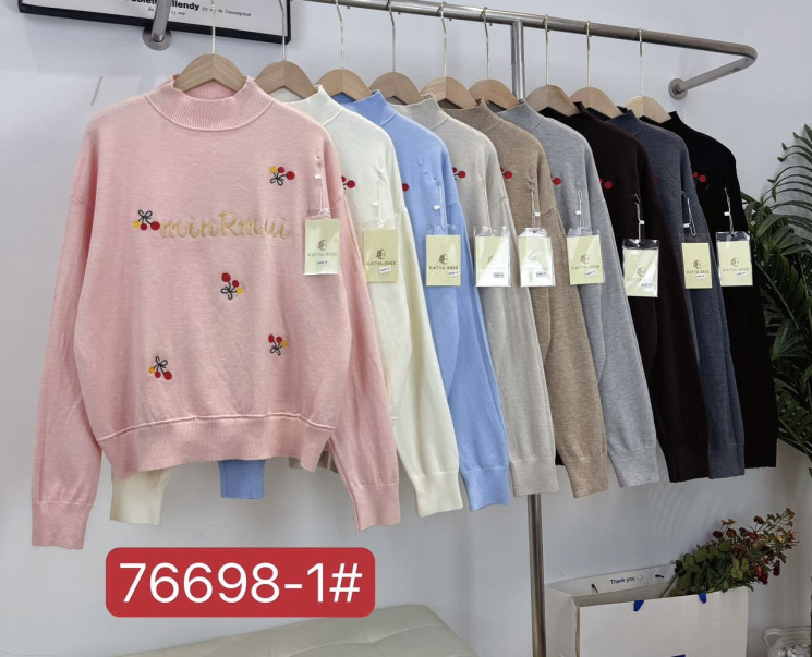 Светр жіночий, кашемір, м. 76698-1  (р. 46-52 ), мікс кольорів, в упаковці 5 штук №336980 - Love SE 973-975
