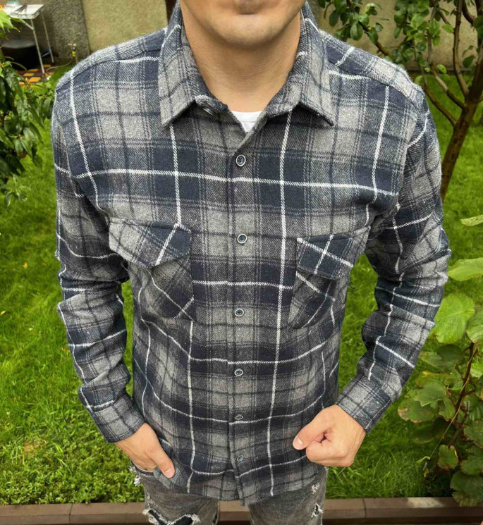 Сорочка No Brand р M-3XL Чоловіча S3161 grey - NikNumbers SE1041-1042
