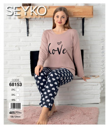 Піжама жіноча, котон, м.68153 (Р: 2XL-4XL ), в упаковці 3 штуки №320481