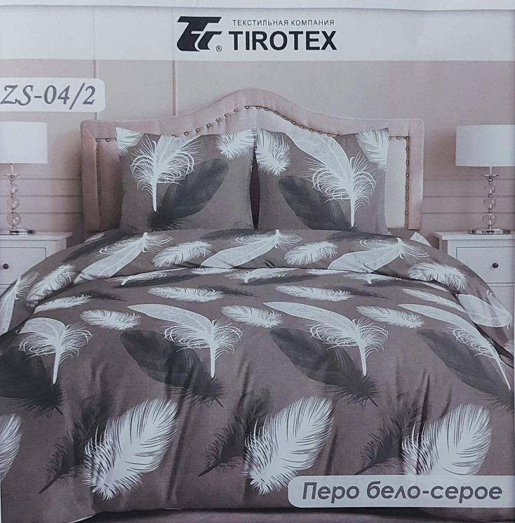 Комплект постільної білизни, бязь, м. Перо бело-серое (розмір: євро середній) №344222 - Palma RZ3641