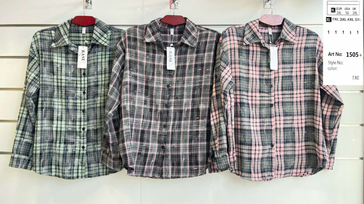 Сорочка жіноча "1505" (р: XL,2XL,3XL,4XL,5XL) 3 кольори, в упаковці 5 шт. №378203 - BASEBlake SE817