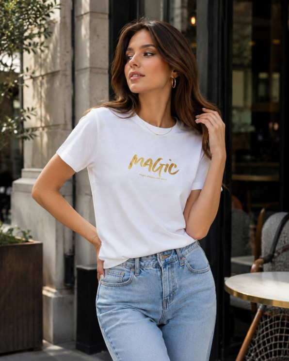 Футболка жіноча з написом "MAGIC", котон м. 6565 (р: 42-46) №826531 - 