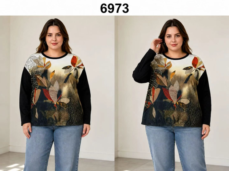 Кофта жіноча "6973" трикотаж (р: 48-56) в упаковці 6 шт. №389955 - Natasha SE669