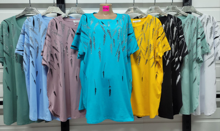 Футболка жіноча трикотаж м.9950 (р:60-64) мікс кольорів в упаковці 12 штук  №762221 - Moda SE661