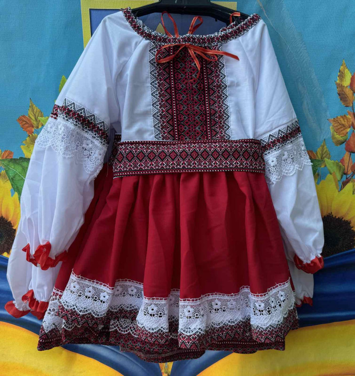 Костюм-вишиванка дитячий, комбінований (розміри: 7-12років ) в упаковці 4 штуки №317816 - Delux 909