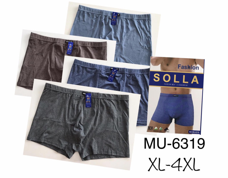 Труси чоловічі, котон, м.MU-6319 (розмір: XL-4XL), мікс кольорів, в упаковці 24 шт. №332232 - Lilu 230/237