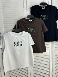 Футболка жіноча "2273" котон (р: one size) 3 кольори, в упаковці 5 шт. №385925