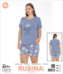 Домашній костюм жіночий, трикотаж, м.6771 (р. 2XL-4XL ), в упаковці 3 штуки №331022
