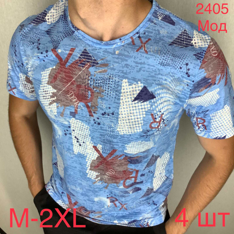 Футболка Vip Stone р M-2XL Чоловіча 2405 l.blue - Nadiyka BG/PO2161-2162