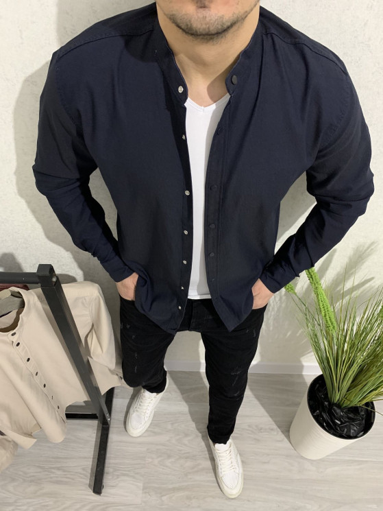 Сорочка No Brand р M-2XL Чоловіча S2903 blue - NikNumbers SE1041-1042