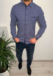 Сорочка No Brand р M-3XL Чоловіча R431 blue