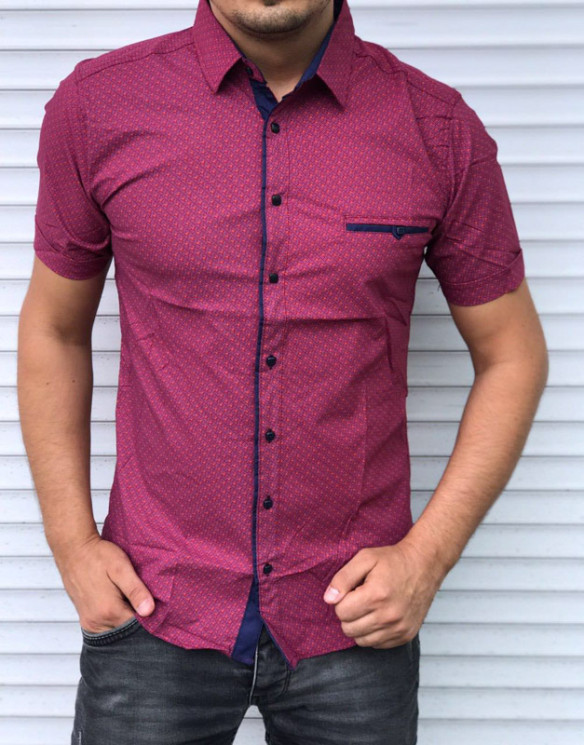 Сорочка No Brand р M-3XL Чоловіча S1204 wine - NikNumbers SE1041-1042