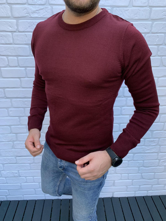 Светр No Brand р M-2XL Чоловіча S3057 wine - NikNumbers SE1041-1042