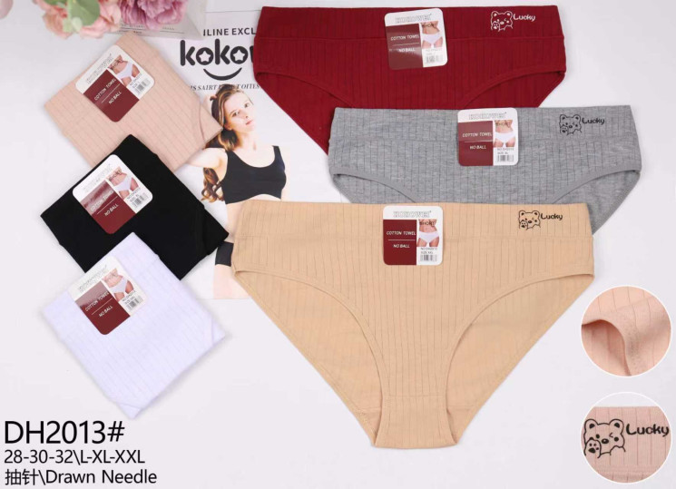 Труси жіночі котон м.DH2013 (розмір L-2XL) мікс кольорів в упаковці 12 штук  №761771 - Haner 449/451