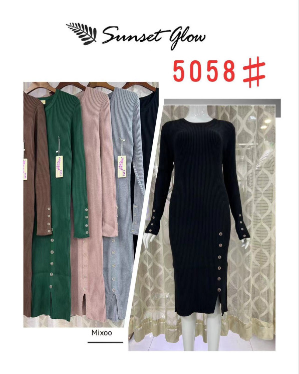 Сукня жіноча кашемір м.5058 (р.46-52) мікс кольорів в упаковці 5 штук №759109 - Cute WE3128
