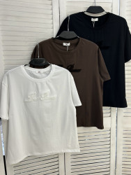 Футболка жіноча "2306" котон (р: one size) 3 кольори, в упаковці 5 шт. №385926
