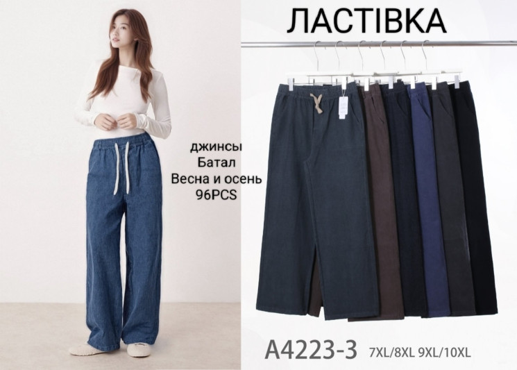 Джинси жіночі, джинс, м.А4223-3 (Розмір: 7XL-10XL ), мікс кольорів, в упаковці 6 штук №340695 - Hang SE641