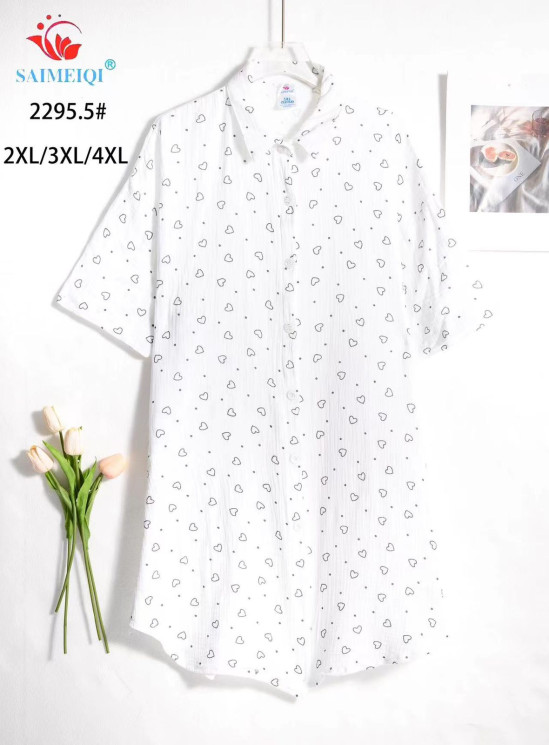 Туніка жіноча, муслін, м.2295.5 (р. 2XL, 3XL, 4XL), в упаковці 3 шт. №313722 - Ekaterina