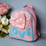 Дитячий рюкзак перламутровий "LOVE" #23-124-r (р. 17x21x9 см), колір: рожевий №530423 - Amsterdam HR277