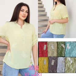 Сорочка жіноча, льон, м.208 (Розмір: XL–4XL), мікс кольорів, в упаковці 8 штук №342324