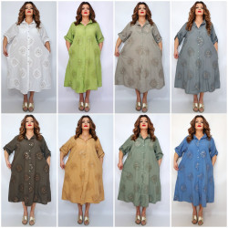 Сукня жіноча, котон (р: 54-58) 8 кольорів №386550