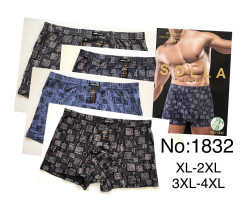 Труси чоловічі, бавовна, м.1832 (розмір: XL-4XL), мікс кольорів, в упаковці 24 шт. №330182