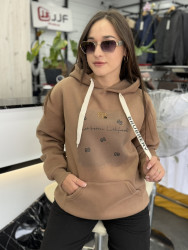 Худі жіноча трикотаж Лакоста на флісі м.JW-50145 (Розмір: L-4XL) 5 кольорів в упаковці 5 штук №756463