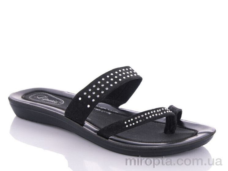 Шльопанці W26-Tanyna black р: 36-40, в упаковці: 6 пар, купити тільки гуртом - 1191141