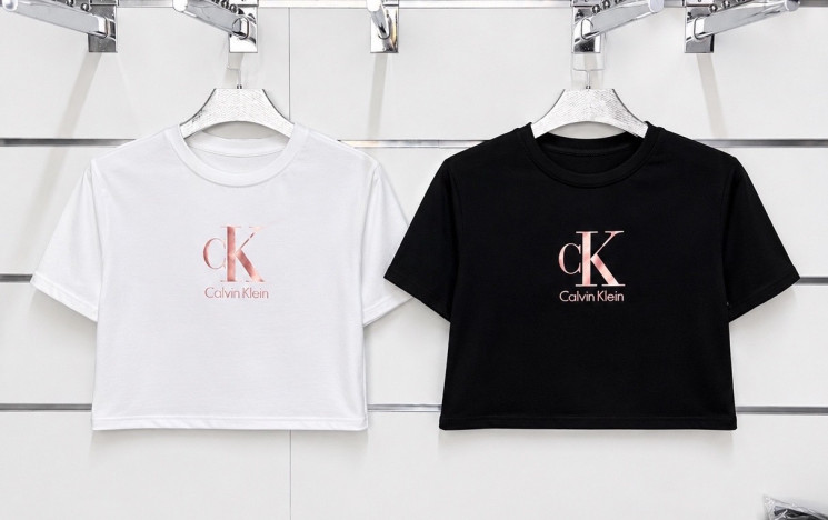 Футболка жіноча Calvin Klein бавовна (р. 42-50 ) 2 кольора  в упаковці 5 штук №763037 - Ivy SER 3721-3722