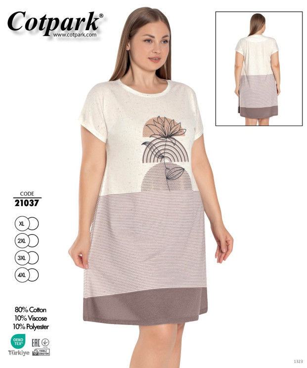 Нічна сорочка жіноча "21037" віскоза (р: XL,2XL,3XL,4XL) в упаковці 4 шт. №363486 - Romex HR1980