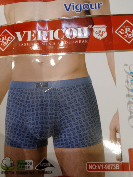Труси чоловічі V1- 9873В(Розмір: L-4XL)блакитного кол, в уп 2 шт №300654 - Fly HR1800