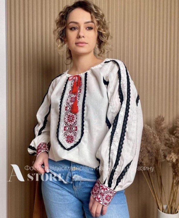 Вишиванка жіноча, льон (розміри: S,M,L ), в упаковці 3 штуки №329811 - Delux 909