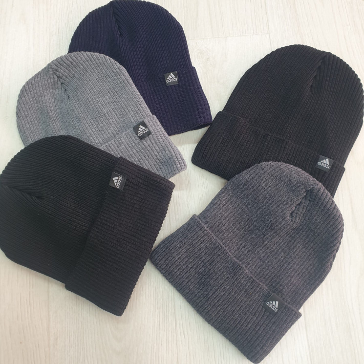 Шапка чоловіча Adidas (р: 56-61) мікс кольорів, в упаковці 5 шт. №376152 - Ventil SE 939