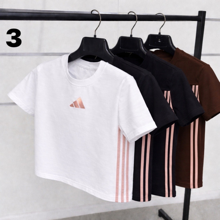 Футболка жіноча Adidas бавовна (р. 42-48 ) 3 кольора  в упаковці 5 штук №763038 - Ivy SER 3721-3722