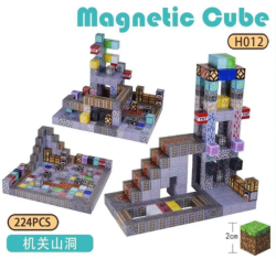 Магнітний конструктор у стилі Minecraft "Шахта" м.H012 (р. 28.5 × 17.6 × 4.6 см) №753297