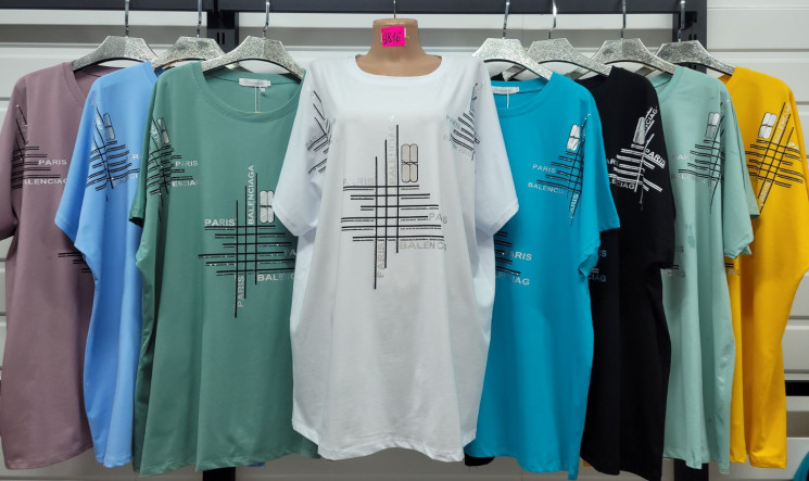 Футболка жіноча трикотаж м.9816 (р:60-64) мікс кольорів в упаковці 12 штук  №762225 - Moda SE661