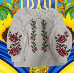 Вишиванка дитяча, льон (розміри: 2-5 років ), в упаковці 4 штуки №337763