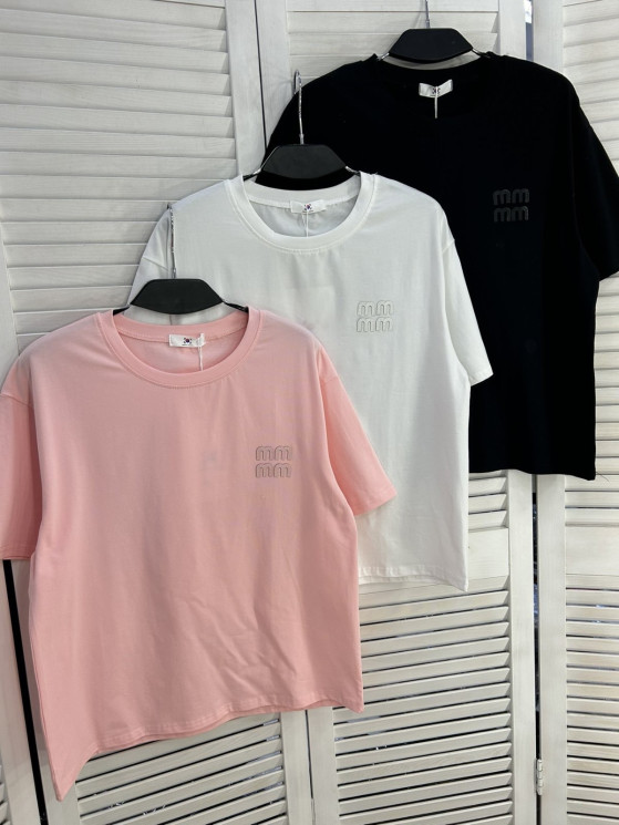 Футболка жіноча "2233" котон (р: one size) 3 кольори, в упаковці 5 шт. №385927 - Mercury SE927