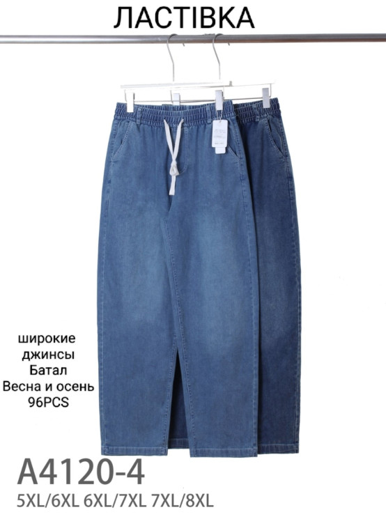 Джинси жіночі, джинс, м.А4120-4 (Розмір: 5XL-8XL ), мікс кольорів, в упаковці 6 штук №340698 - Hang SE641