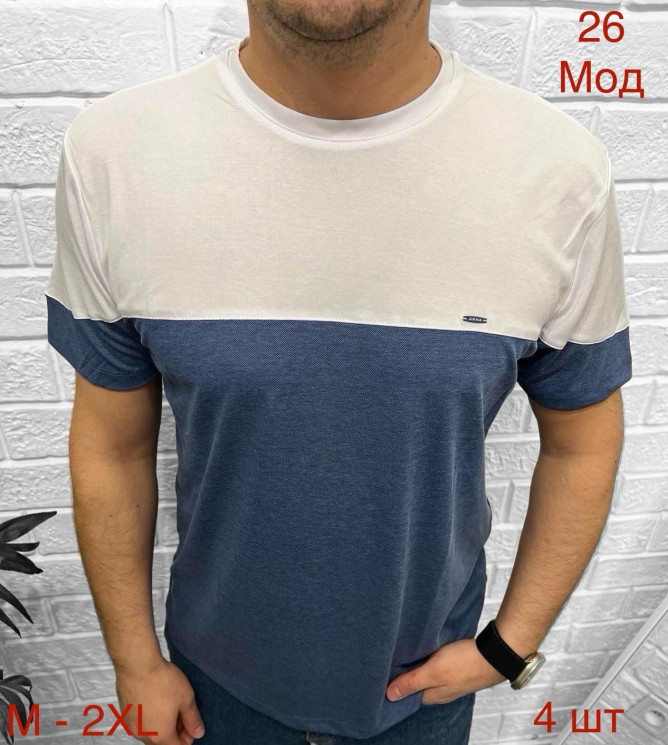 Футболка  чоловіча м.26 (р. M-2XL) 6 кольорів в упаковці 4 штуки №755725 - Nadiyka BG/PO2161-2162