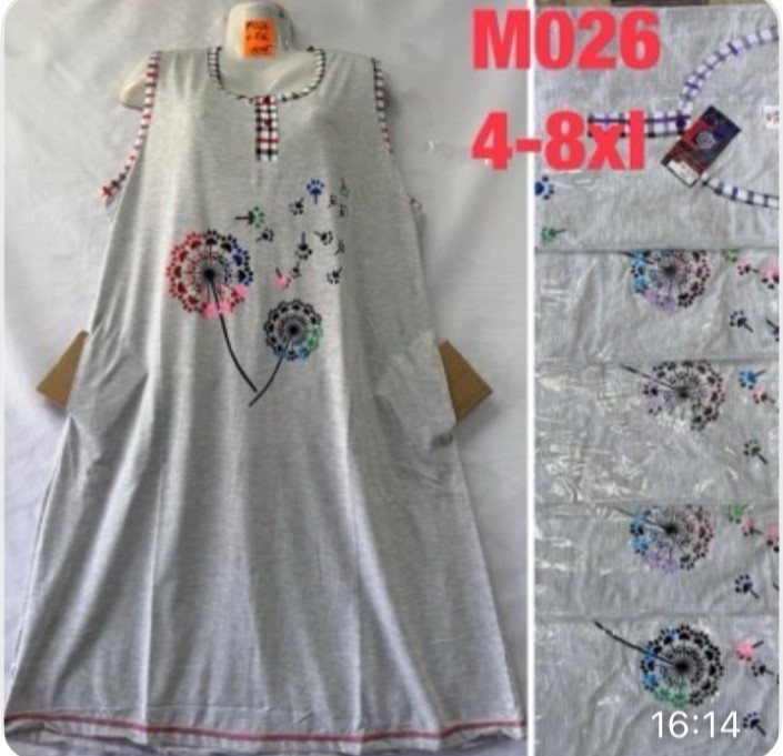 Нічна сорочка жіноча M026  (р: 4XL-8XL) в упаковці 5 штук №754737 - Metro SE799