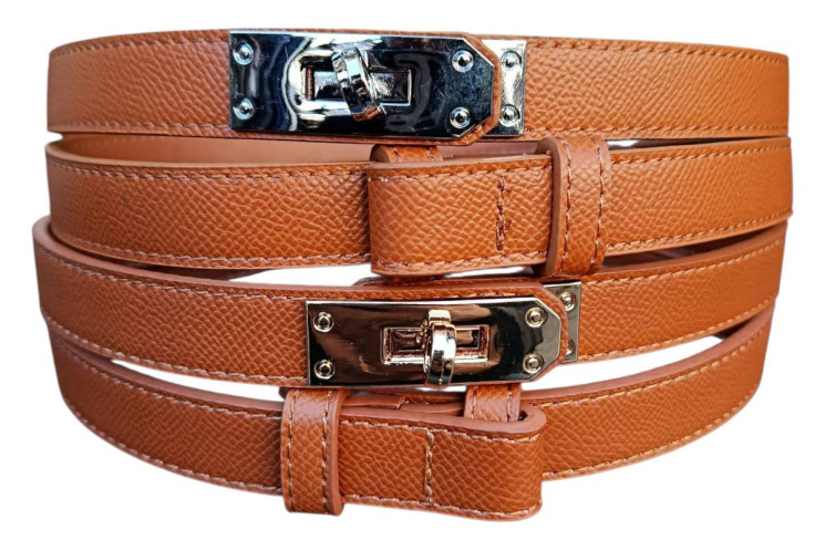Ремінь жіночий Hermes Helly, штучна шкіра (Розмір: ширина - 20 мм, довжина - 105-120 см ), 2 кольори  №337197 - 