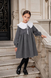 Сукня шкільна зі з‘ємним комірцем, якісна креп костюмка м. 1379 (р: 122, 128, 134, 140, 146, 152) №828206