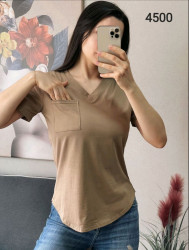 Футболка жіноча, трикотаж, м.4500 (р. 42-46 ), в упаковці 2 штуки №326182